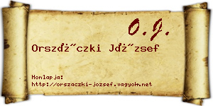 Orszáczki József névjegykártya